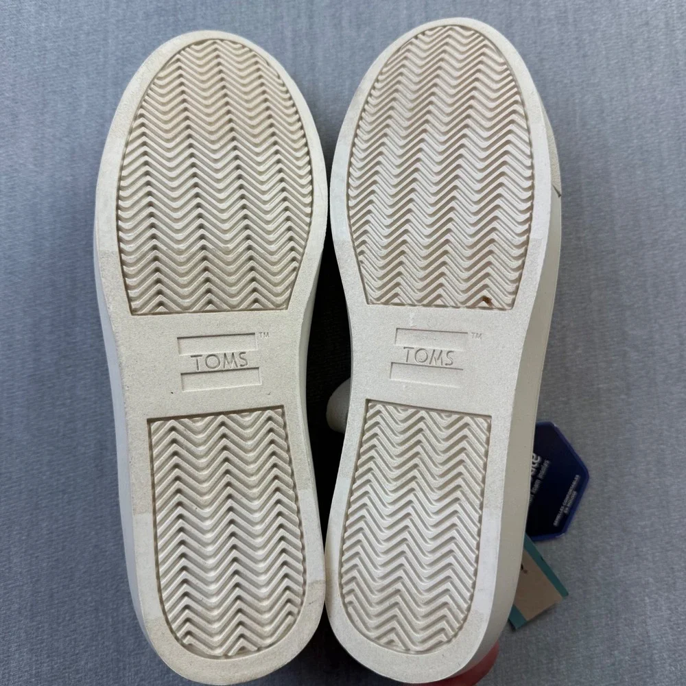 TOMS Alex Birch Canvas Sneakers Womens Size 8 Cream Low Top‎ Lace Up 10016403